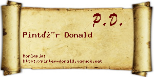 Pintér Donald névjegykártya